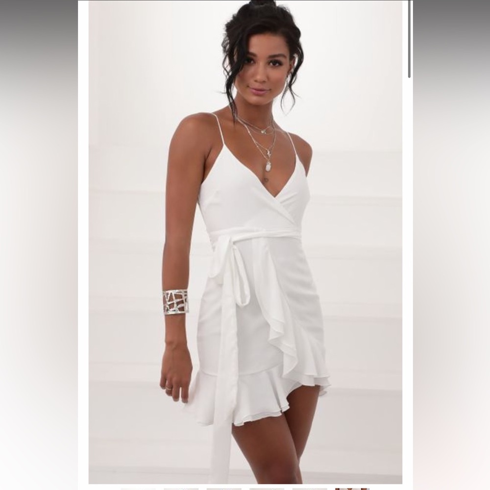 Lucy in the Sky Becca Wrap Ruffle Dress